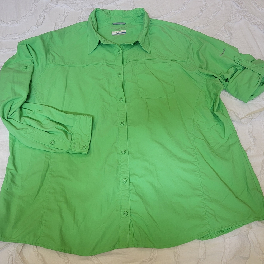 Columbia Lime Green Long Sleeve Shirt